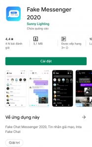 Ứng dụng Fake Messenger 2020 trên CH Play
